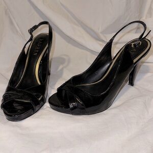 Ralph Lauren Black Slingback open toe Heels